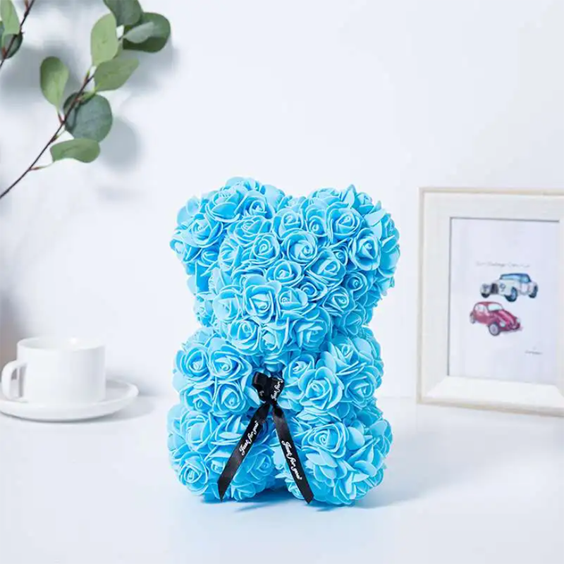 25cm Artificial Flowers Rose Bear Girlfriend Anniversary Gift