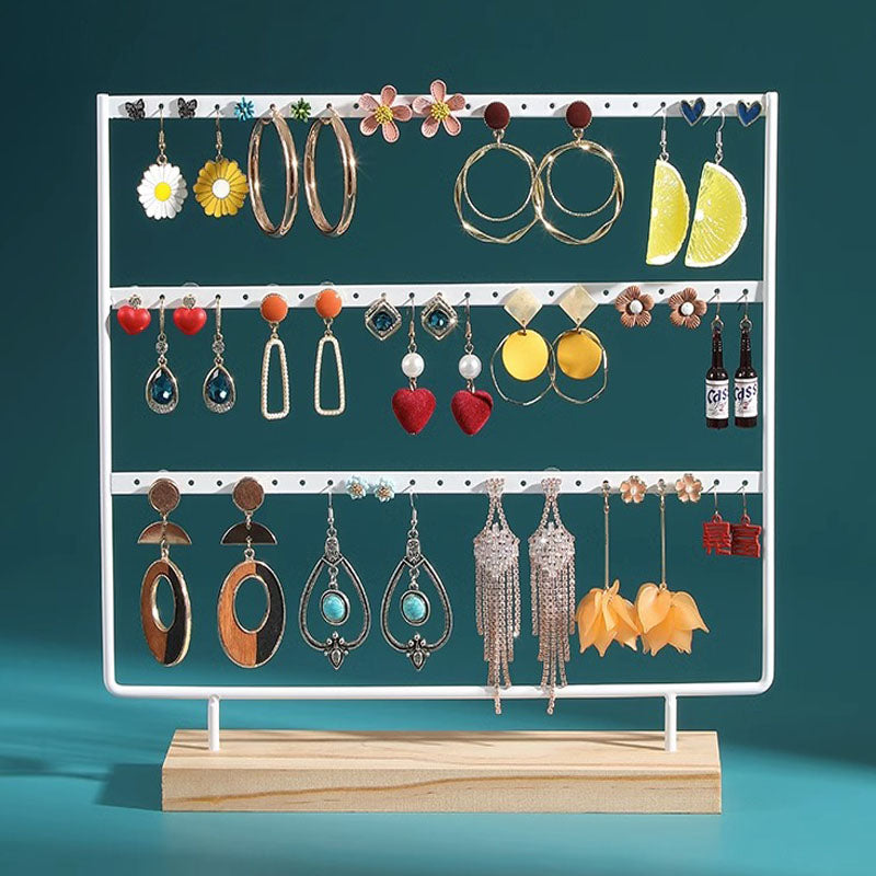Metal 3 Layers Jewelry Storage Earring Display Holder