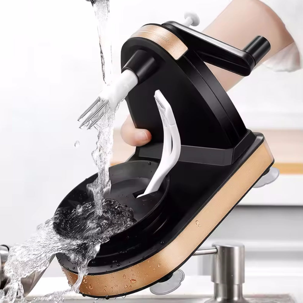 Multi-Function Hand-Cranked Fruit Peeler and Slicer