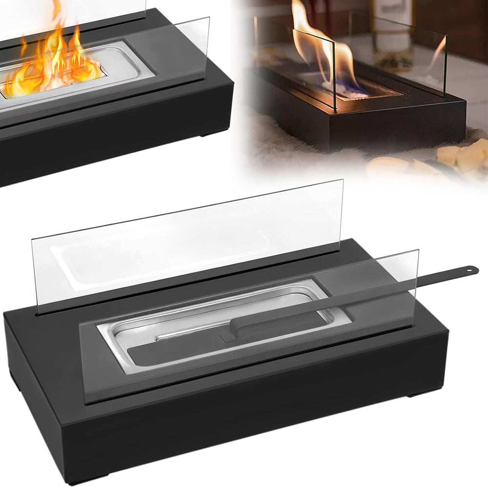 Indoor Outdoor Tabletop Rectangular Alcohol Fireplace