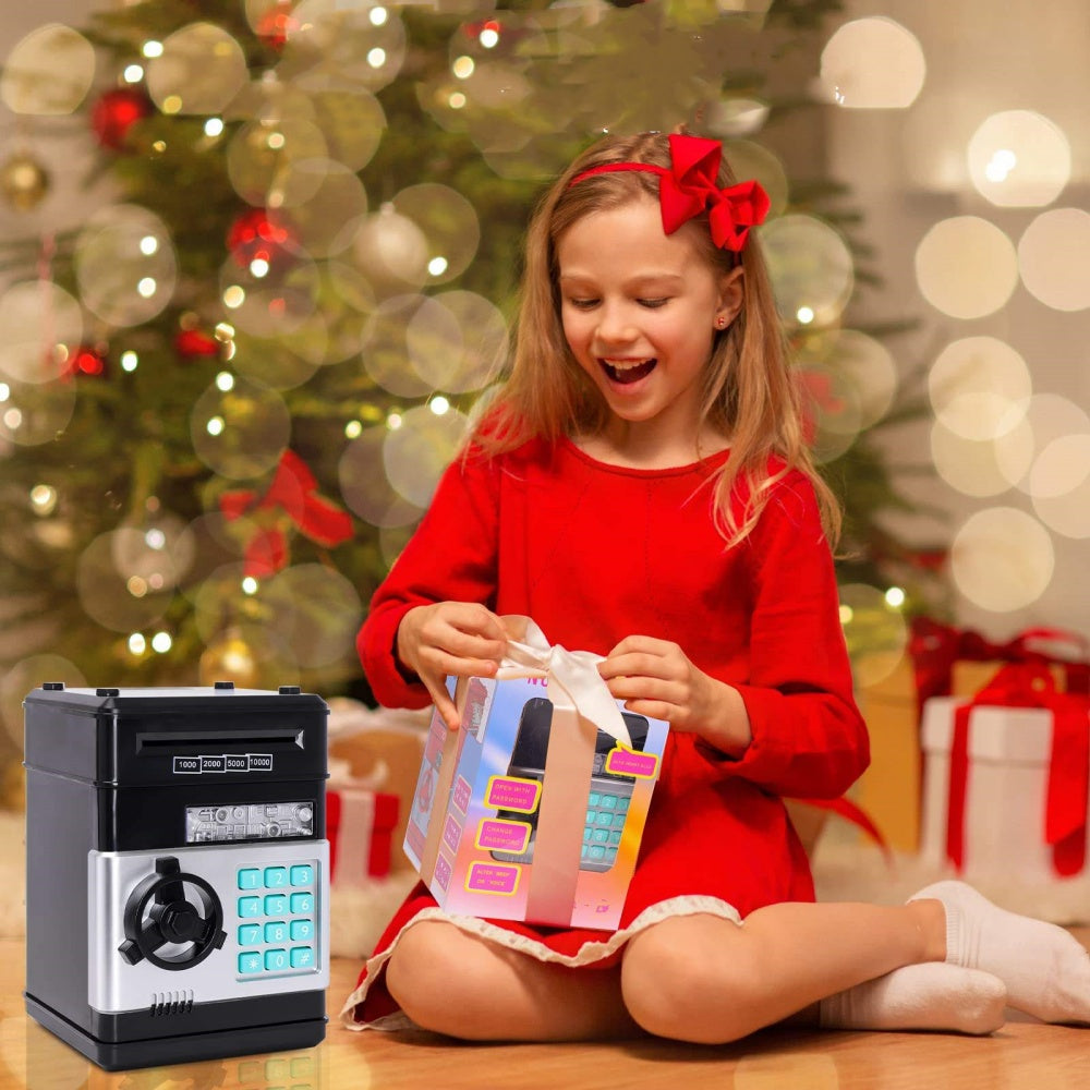 Electronic Piggy Bank Mini Safe Coins Cash Password Counter