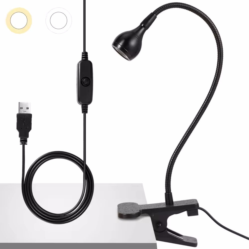 Flexible USB Power Reading Book Light With Holder Clip