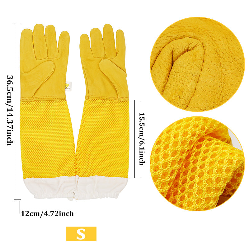 Anti-Bee Apiculture Gloves with Ventilated Sleeves