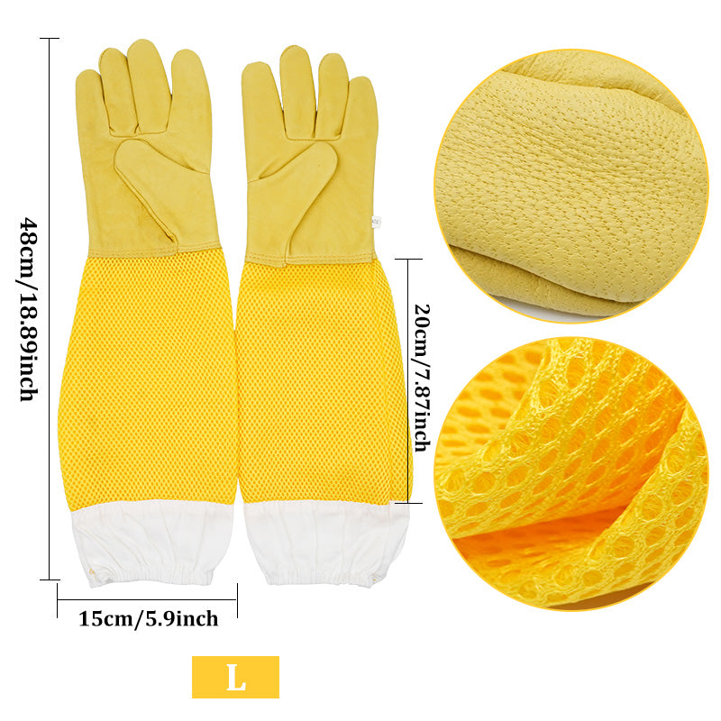 Anti-Bee Apiculture Gloves with Ventilated Sleeves