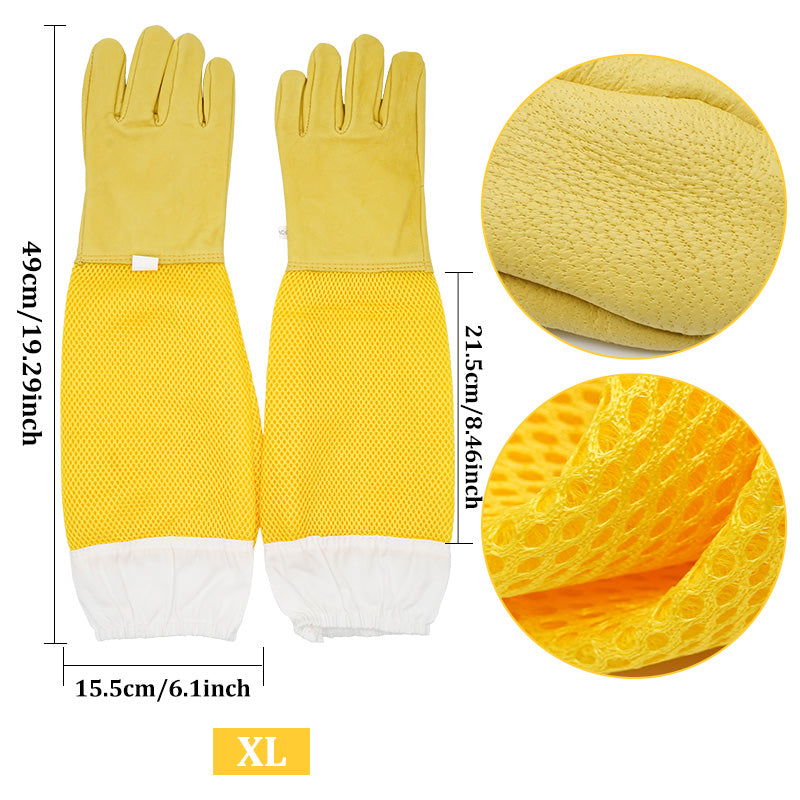 Anti-Bee Apiculture Gloves with Ventilated Sleeves