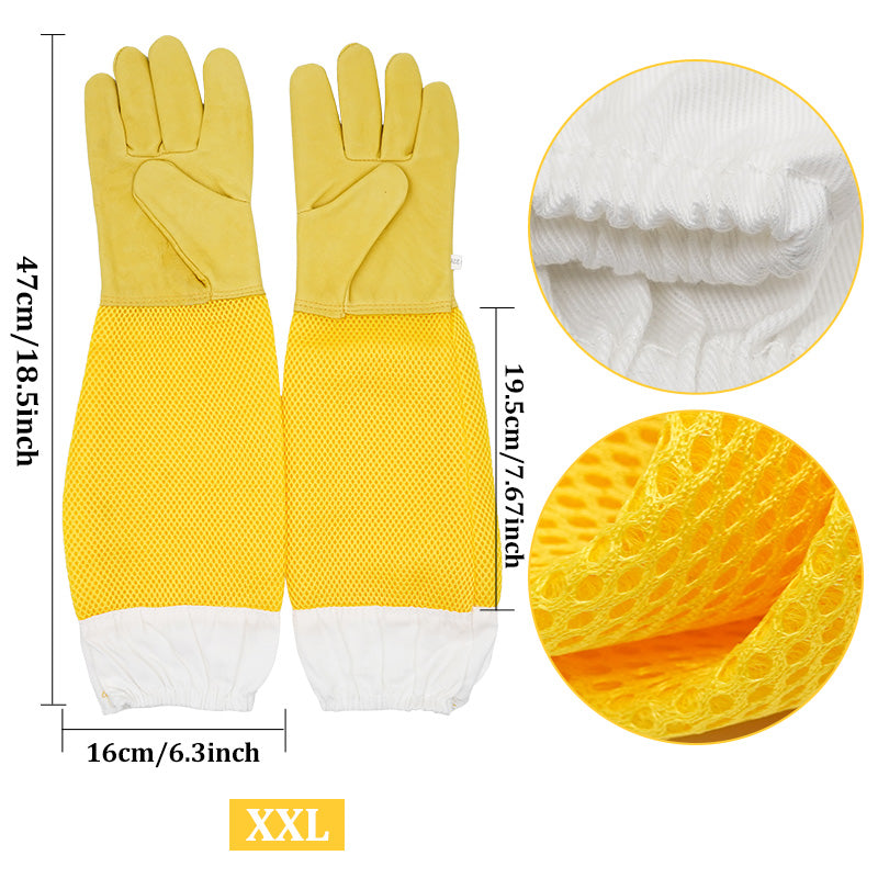 Anti-Bee Apiculture Gloves with Ventilated Sleeves