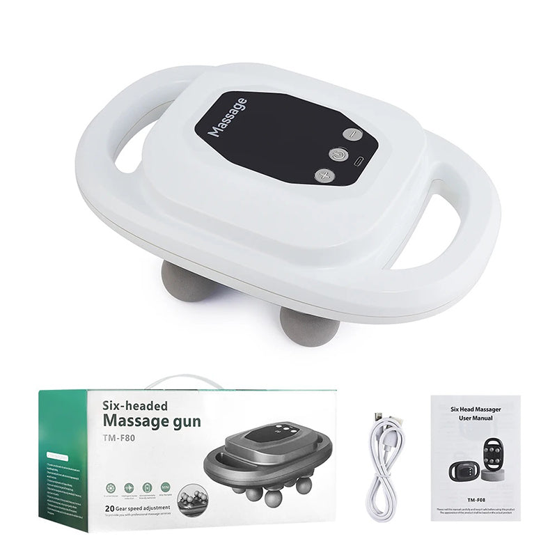 6-Head Vibration Wireless Fascia Gun for Deep Muscle Relaxation