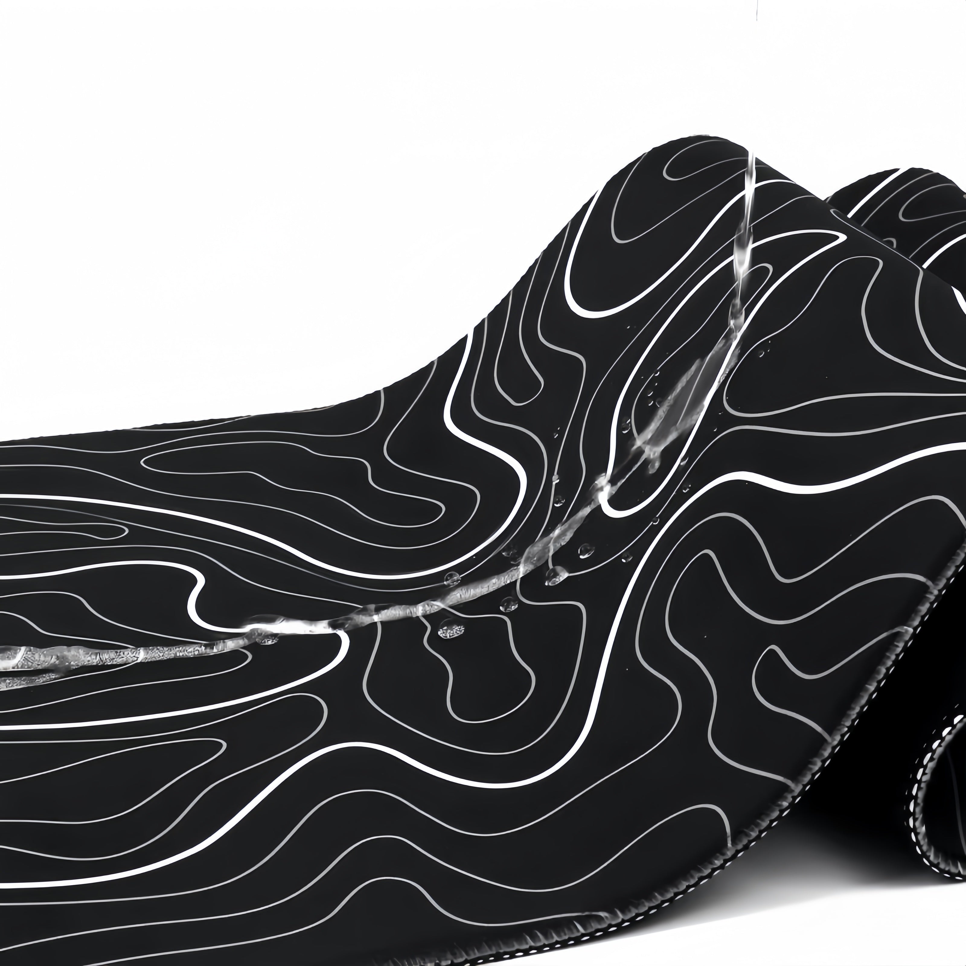 Anti-Slip Topographic Black and White Mouse Pad for Keyboard - 30x80cm