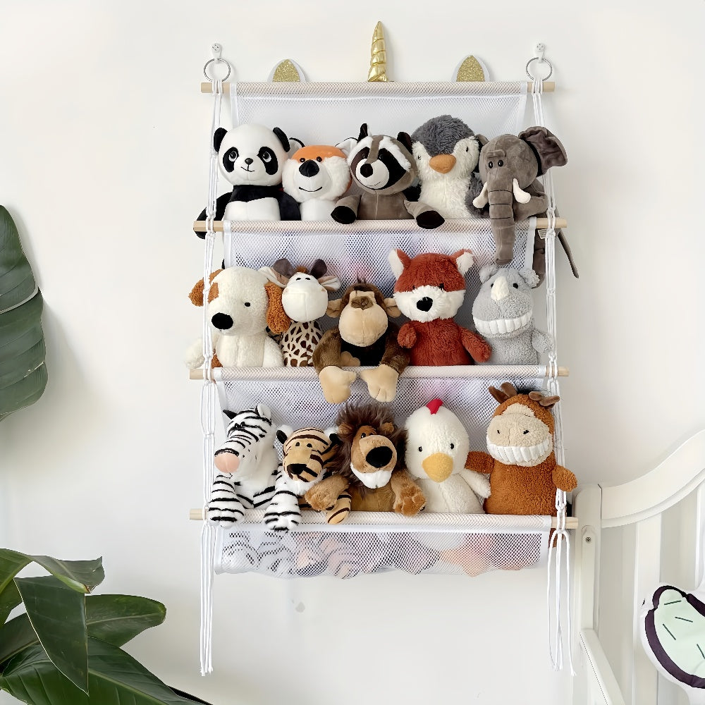 Bohemian Wall Hanging Plush Toy Organizer