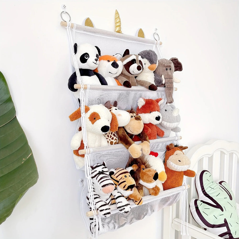 Bohemian Wall Hanging Plush Toy Organizer