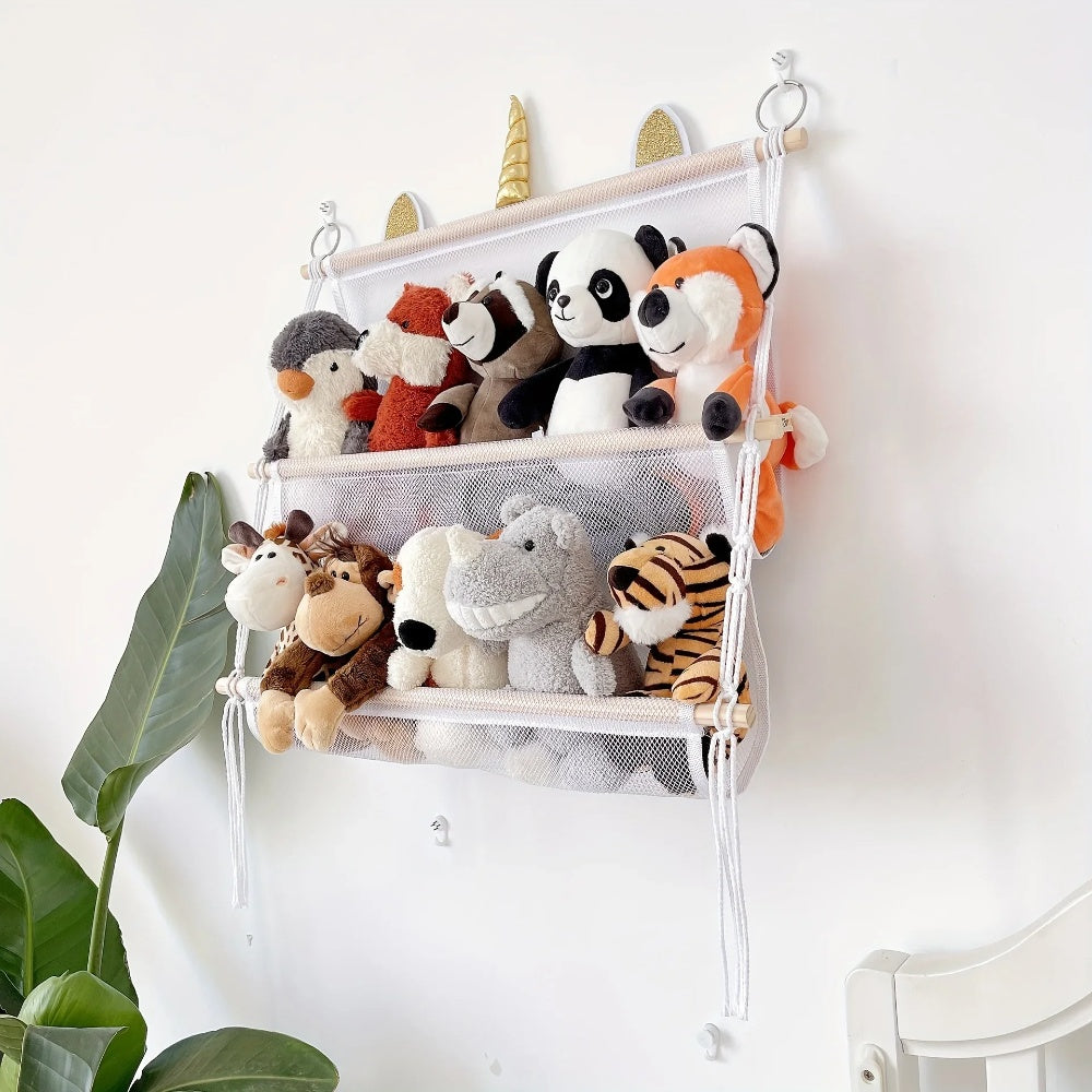 Bohemian Wall Hanging Plush Toy Organizer