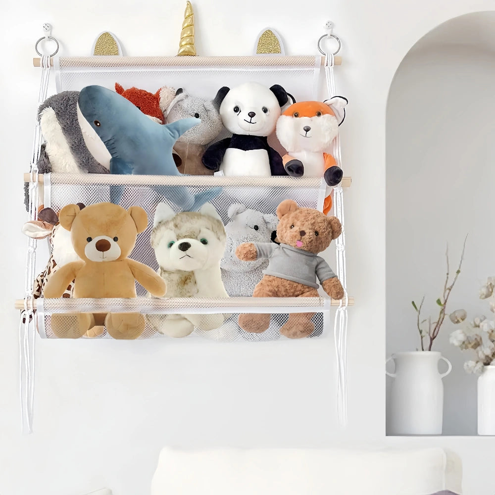 Bohemian Wall Hanging Plush Toy Organizer