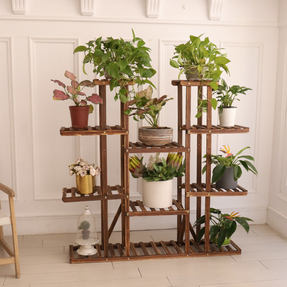 16 Potted Wood Flower Rack Plant Display Storage Shelves