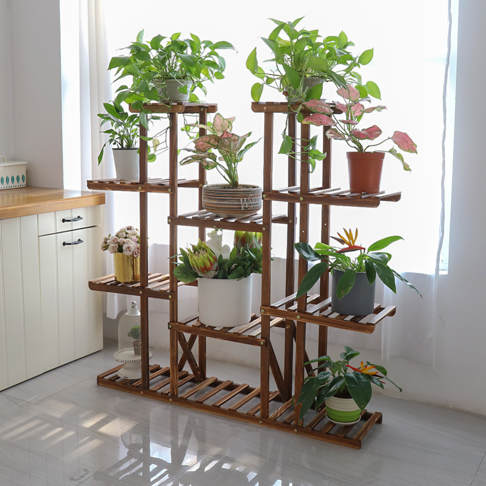 16 Potted Wood Flower Rack Plant Display Storage Shelves