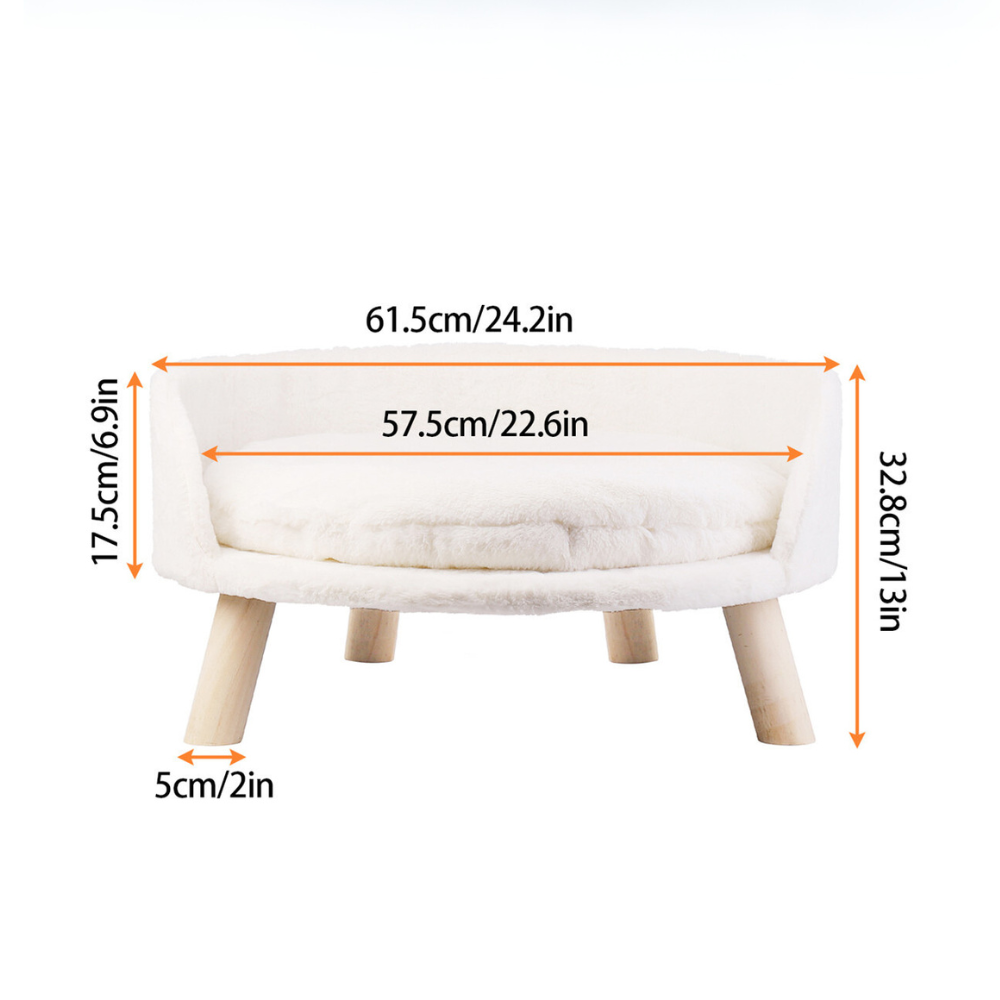 Pet Sofa Bed Raised Cat Chair with Removable Cushion_8