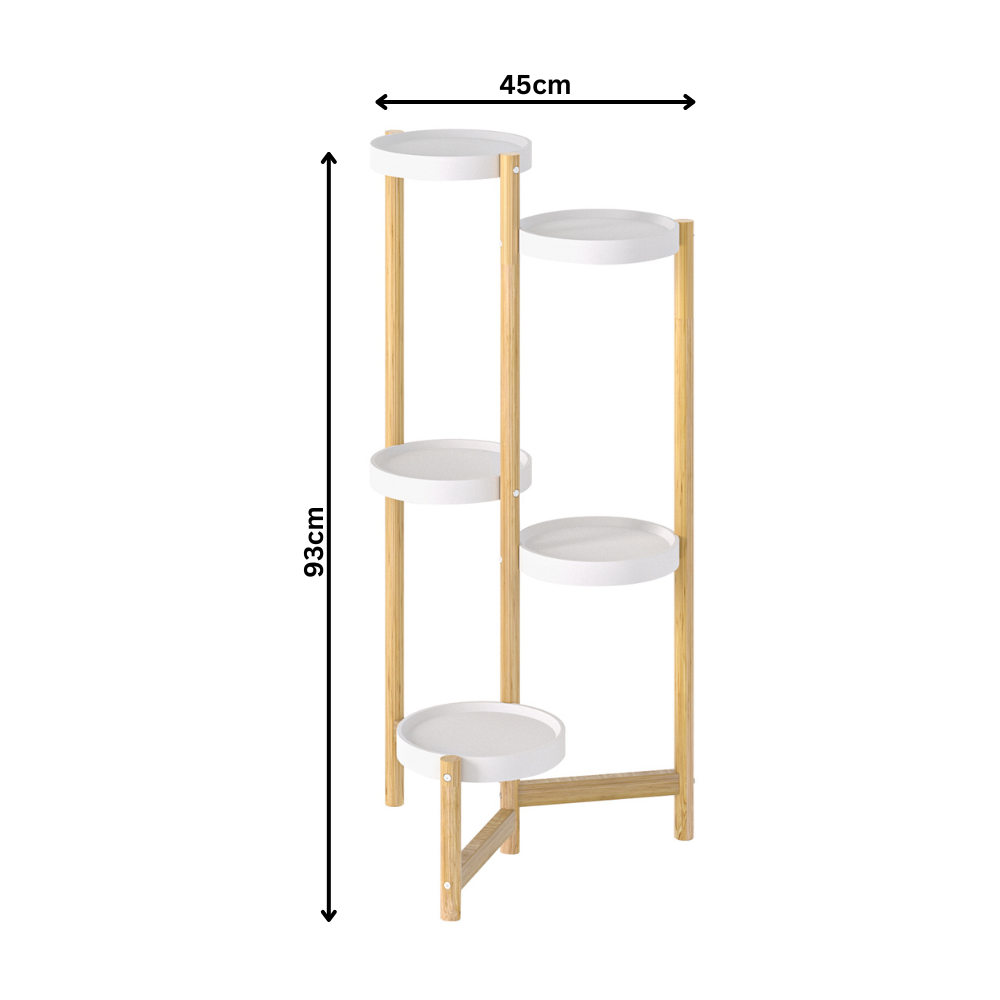 5 Tier Tall Corner Plant Stand Holder and Display Rack