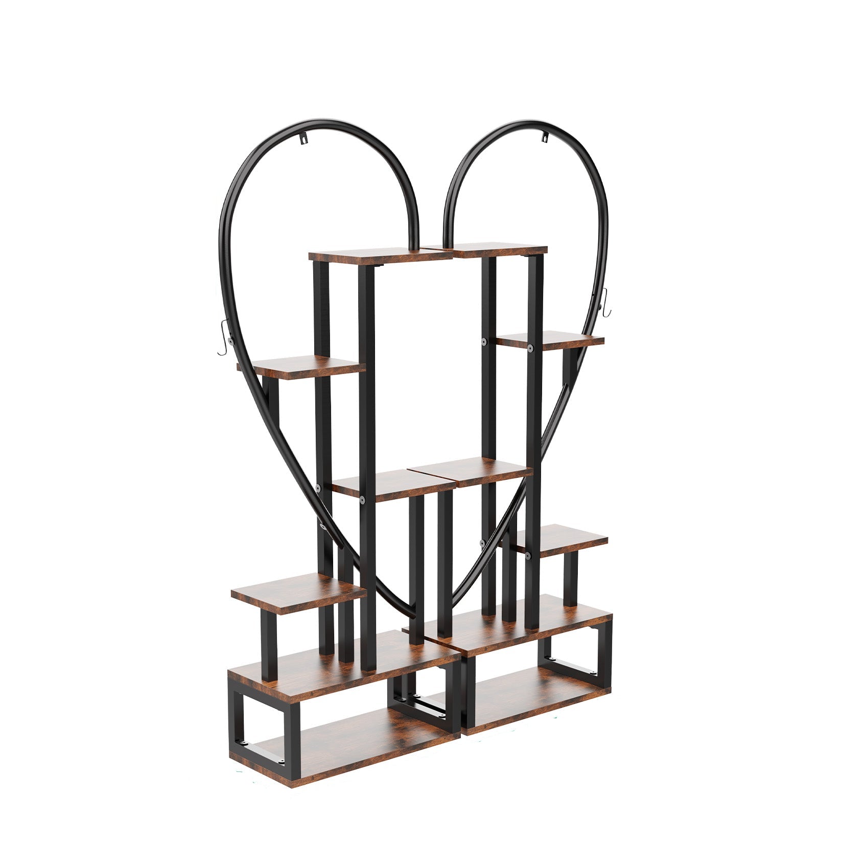 6 Tier Metal Plant Shelf Heart Shape Ladder Plant Stands
