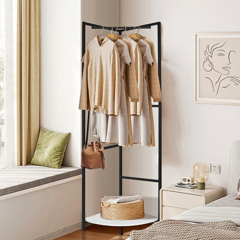 Corner Entryway Freestanding Hall Tree Coat Rack