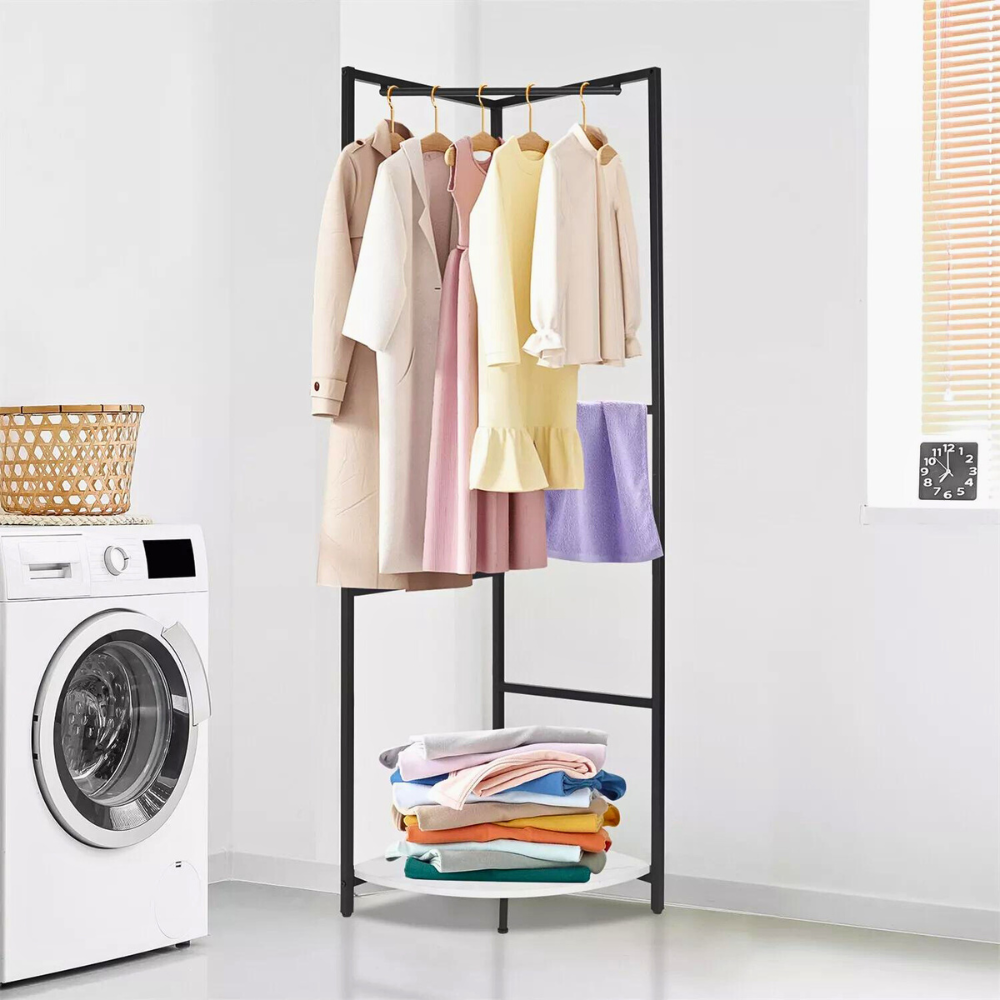 Corner Entryway Freestanding Hall Tree Coat Rack