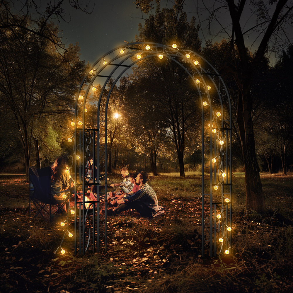 Garden Arches Outdoor Black Metal Arbor for Climbing Plants