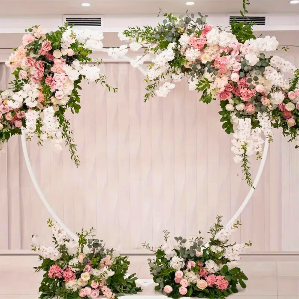 Heart Shaped White Metal Balloon Arch Stand Frame Display Kit for Wedding