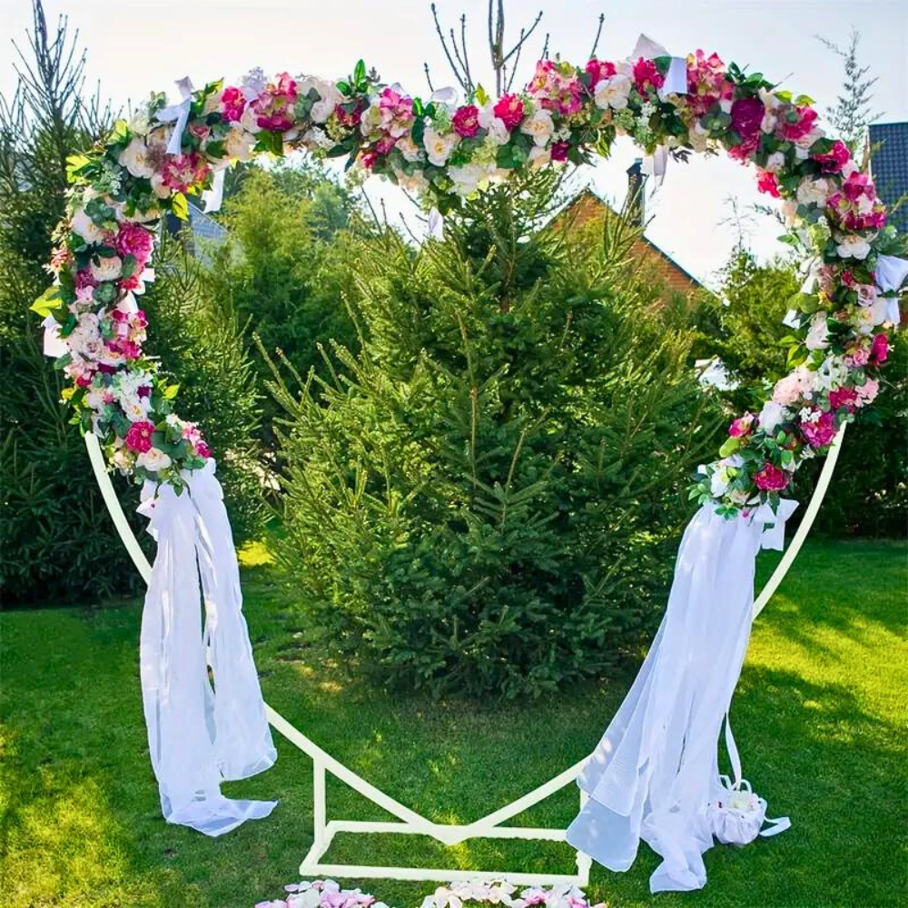 Heart Shaped White Metal Balloon Arch Stand Frame Display Kit for Wedding