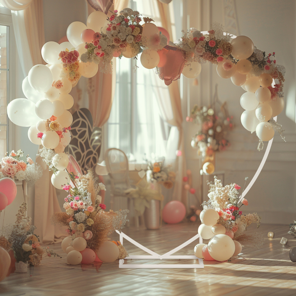 Heart Shaped White Metal Balloon Arch Stand Frame Display Kit for Wedding