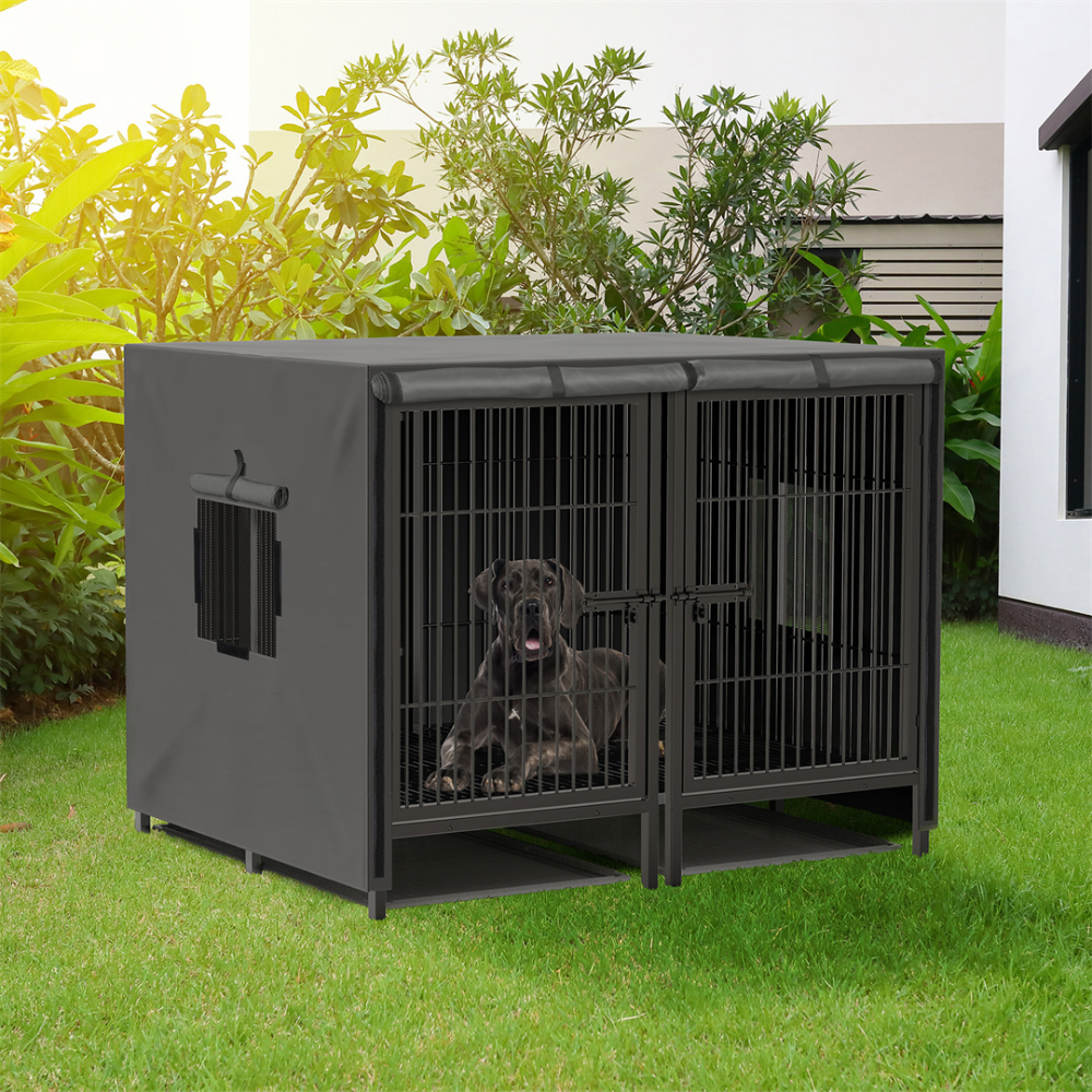 Double Door Waterproof Dog Kennel Cover