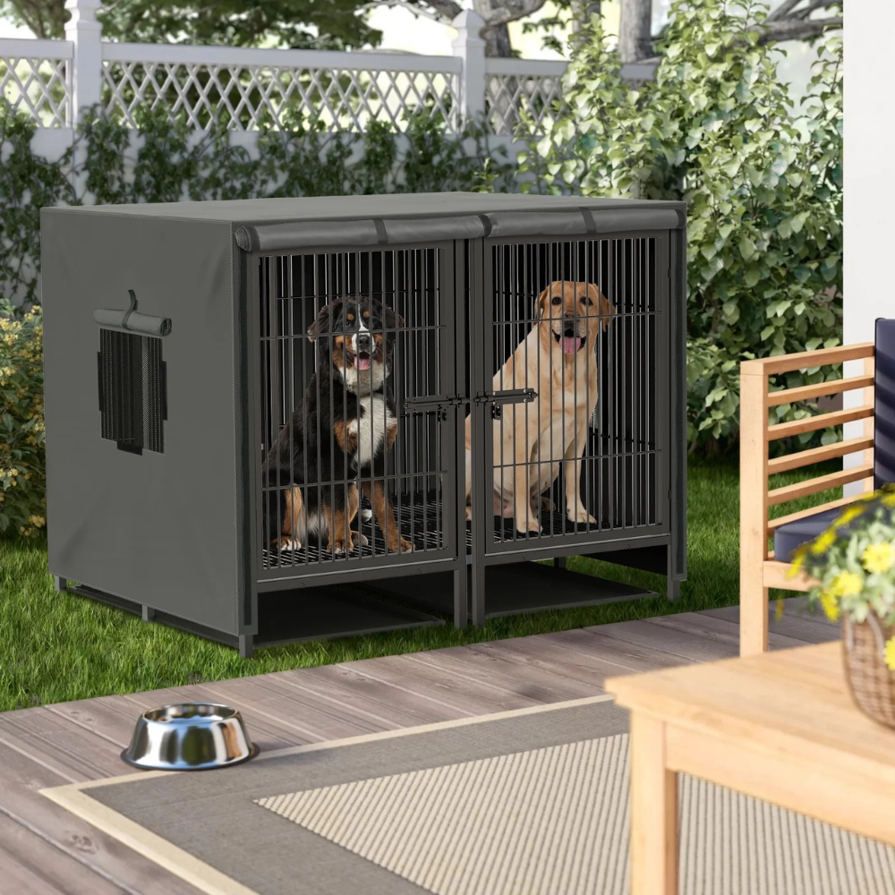 Double Door Waterproof Dog Kennel Cover