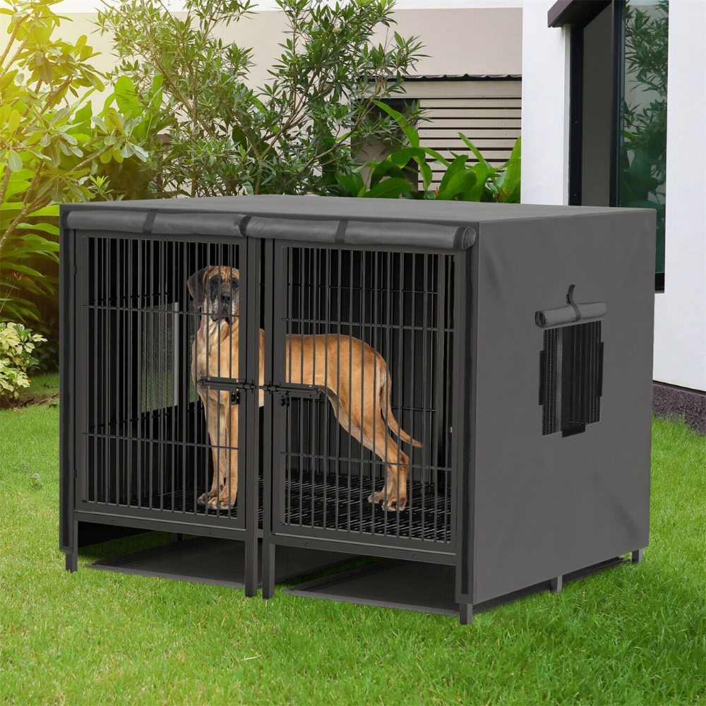 Double Door Waterproof Dog Kennel Cover