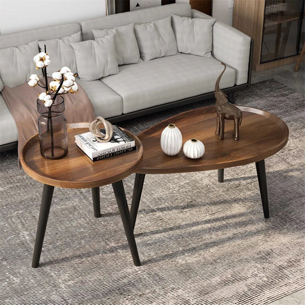 Modern Irregular Drop-shaped Coffee Table Set