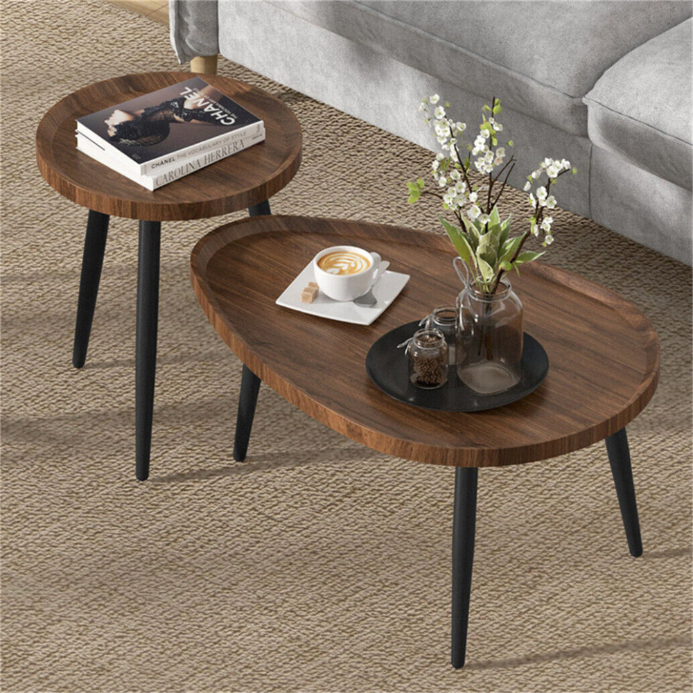 Modern Irregular Drop-shaped Coffee Table Set