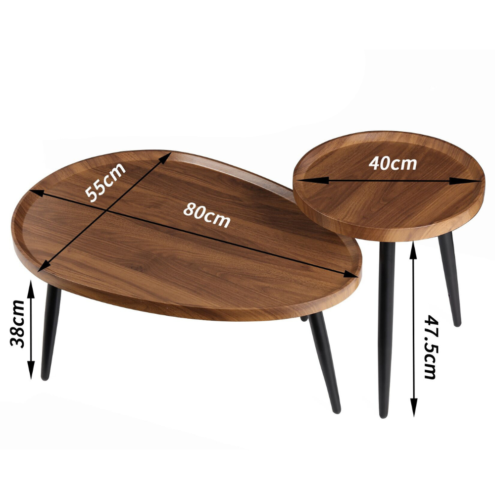 Modern Irregular Drop-shaped Coffee Table Set