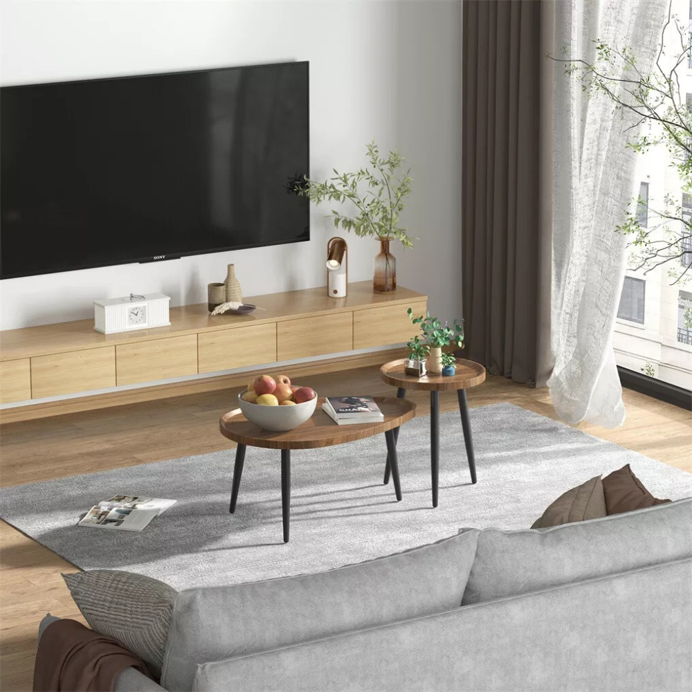 Modern Irregular Drop-shaped Coffee Table Set