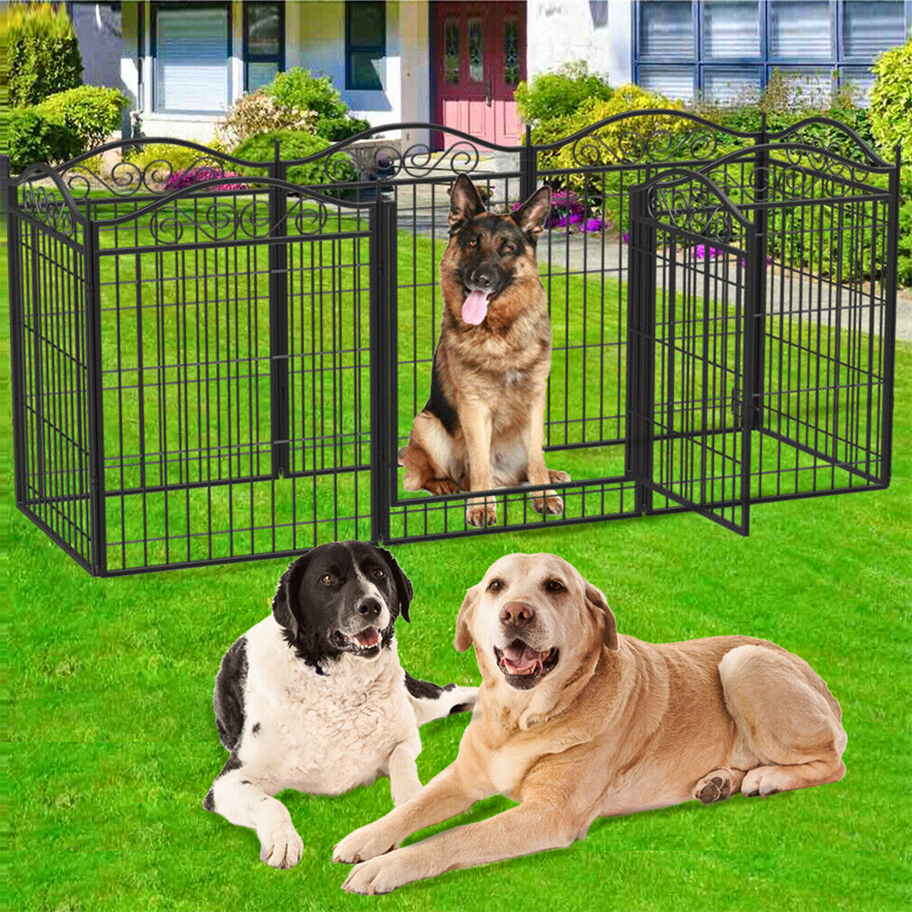 Premium Foldable 8-Panel Metal Dog Playpen with Gate