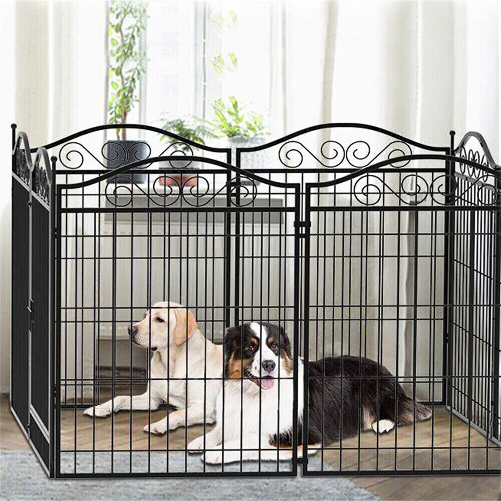 Premium Foldable 8-Panel Metal Dog Playpen with Gate