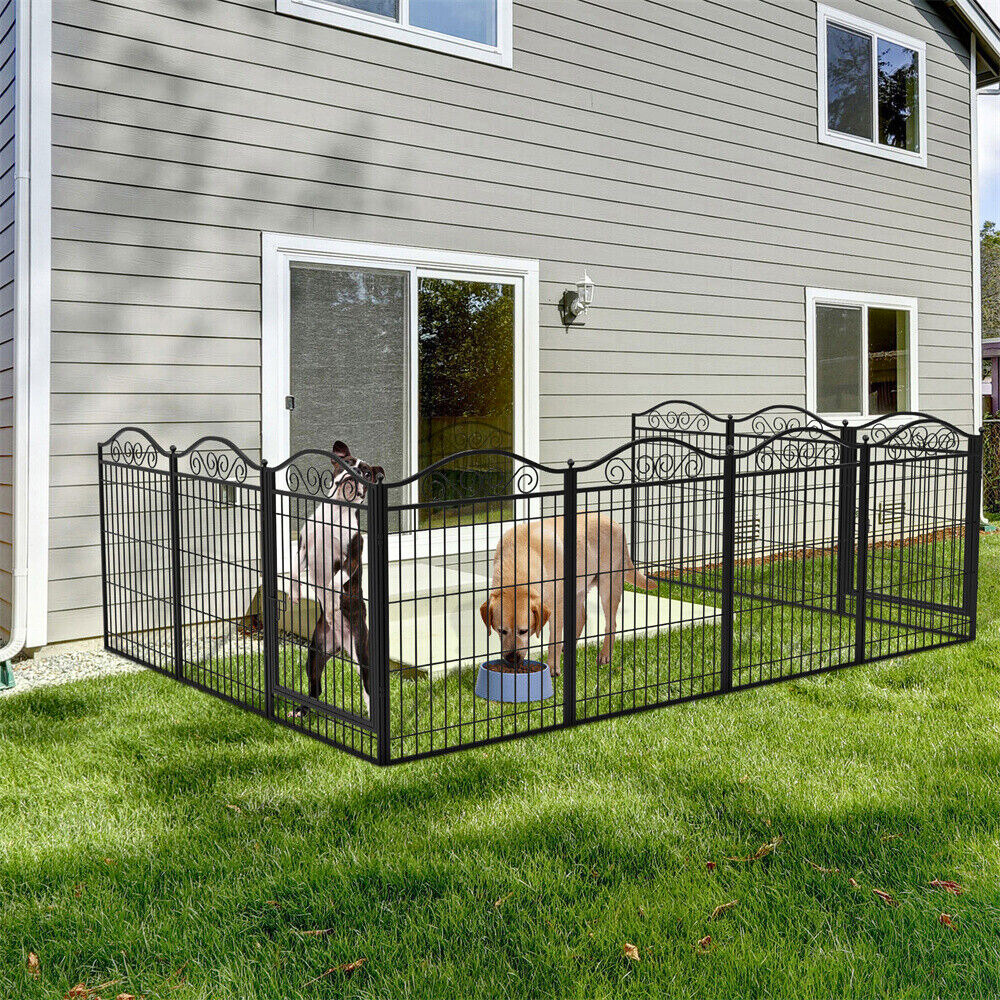 Premium Foldable 8-Panel Metal Dog Playpen with Gate