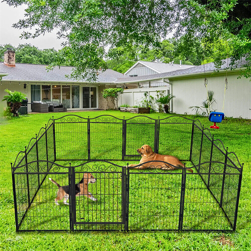 Premium Foldable 8-Panel Metal Dog Playpen with Gate