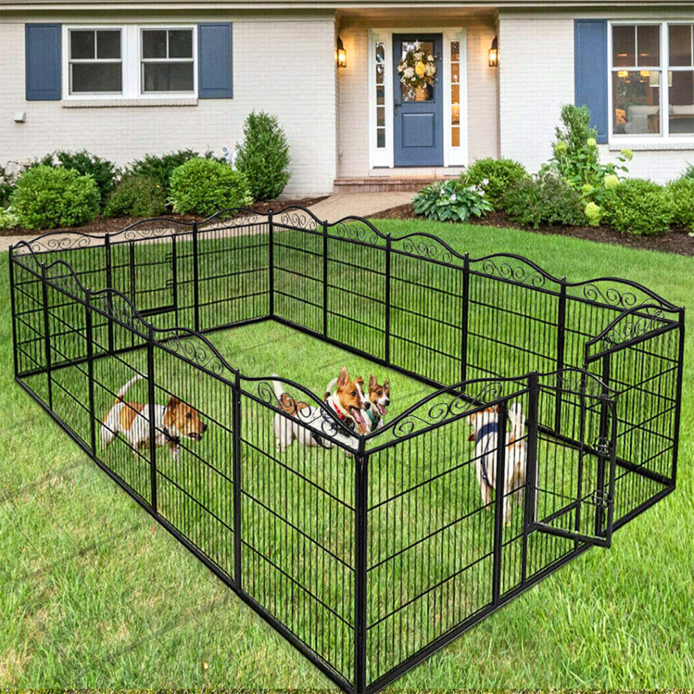 Premium Foldable 8-Panel Metal Dog Playpen with Gate