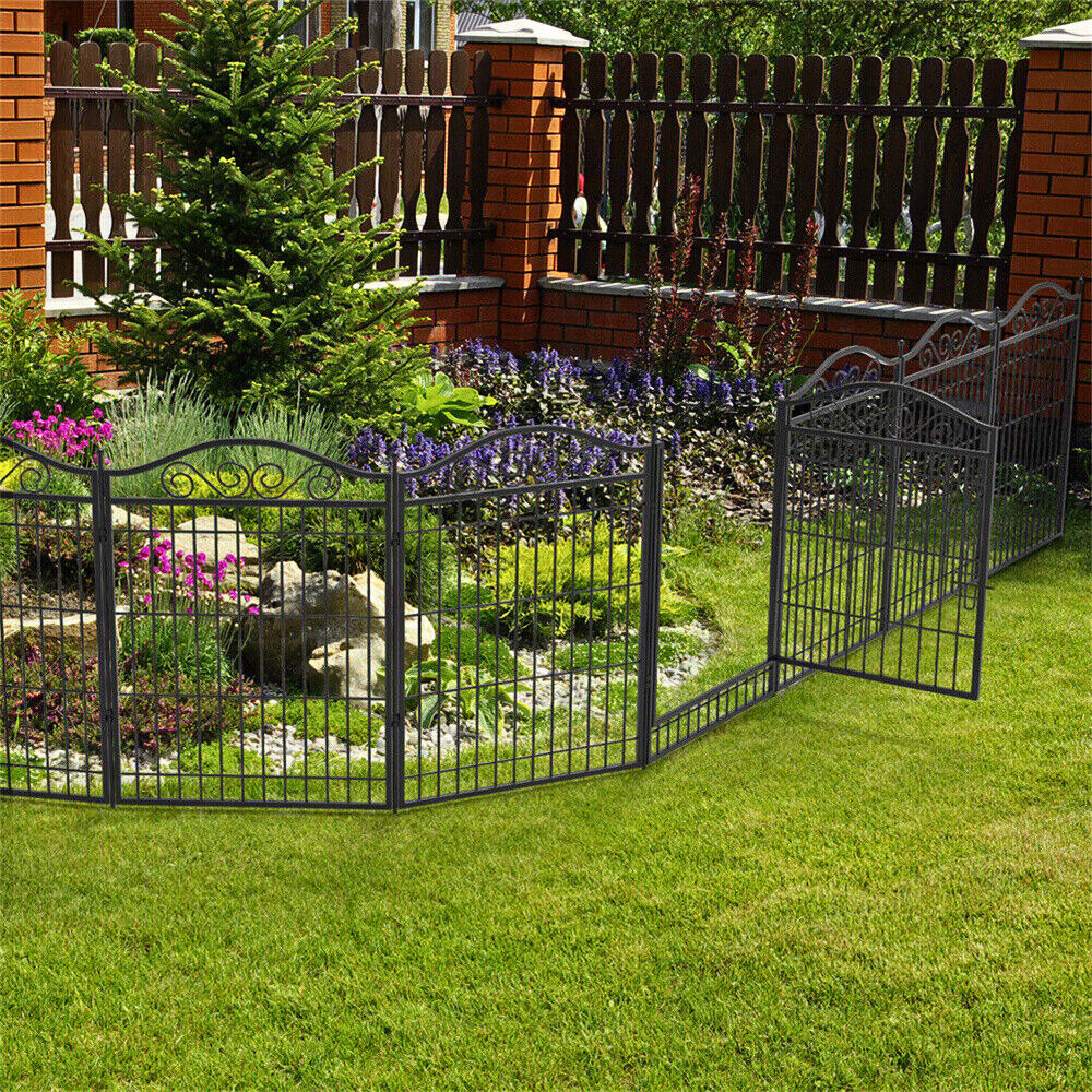 Premium Foldable 8-Panel Metal Dog Playpen with Gate