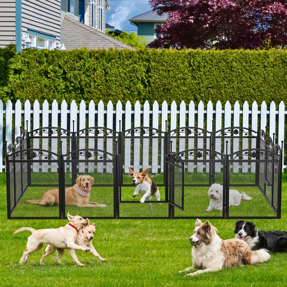 8-Panel DIY Heavy Duty Dog Playpen with Waterproof Pad