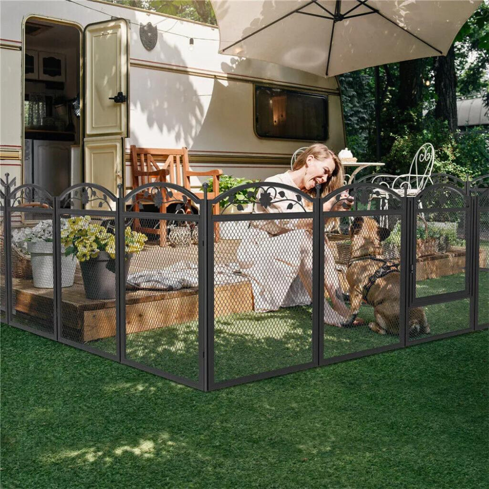 8-Panel DIY Heavy Duty Dog Playpen with Waterproof Pad