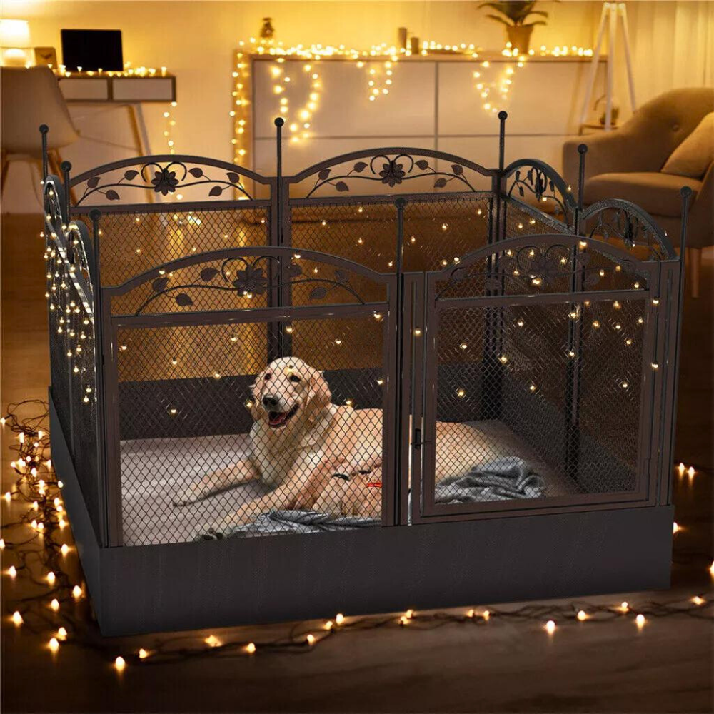 8-Panel DIY Heavy Duty Dog Playpen with Waterproof Pad