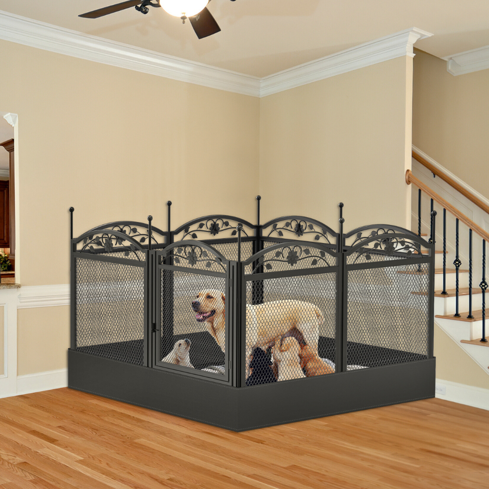 8-Panel DIY Heavy Duty Dog Playpen with Waterproof Pad