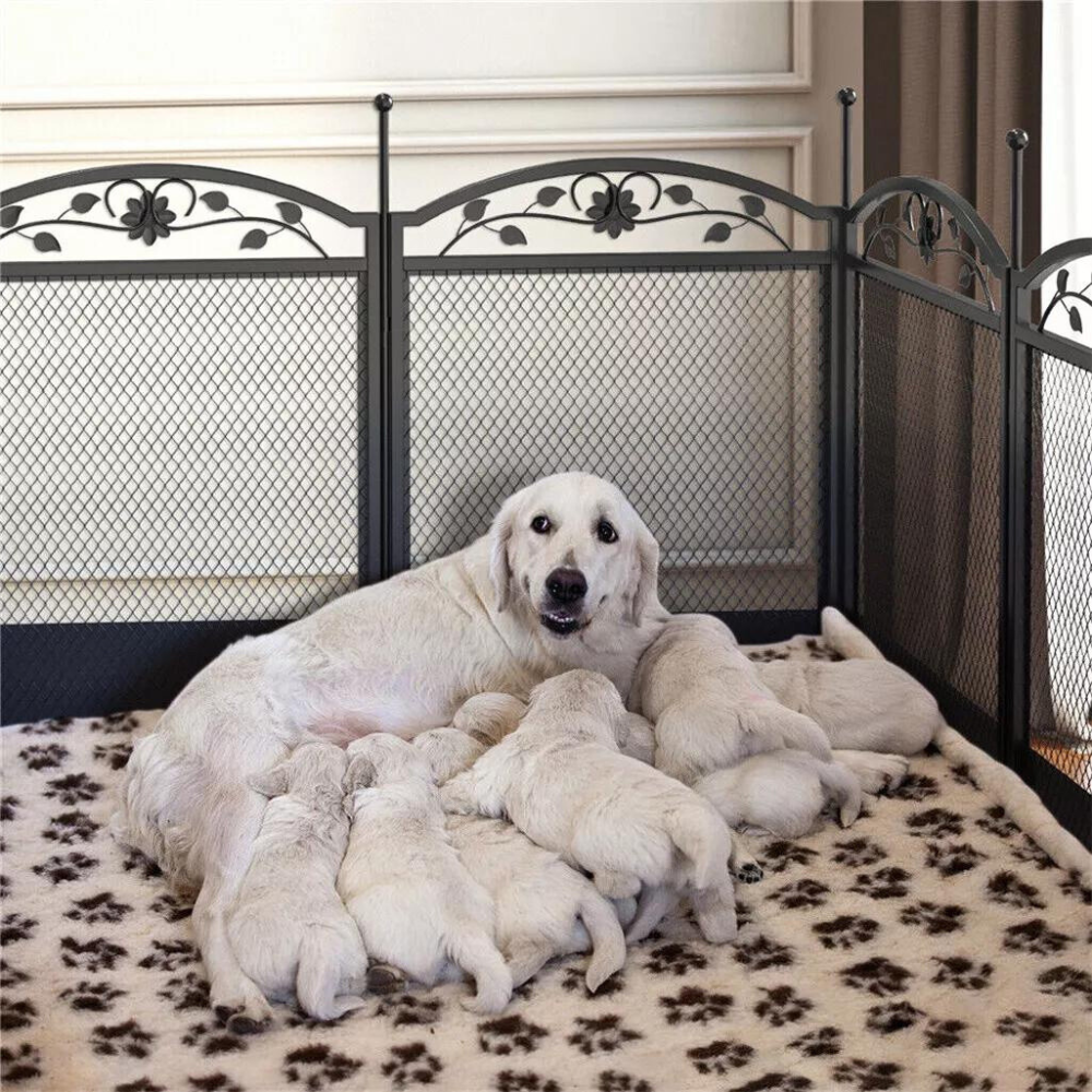 8-Panel DIY Heavy Duty Dog Playpen with Waterproof Pad