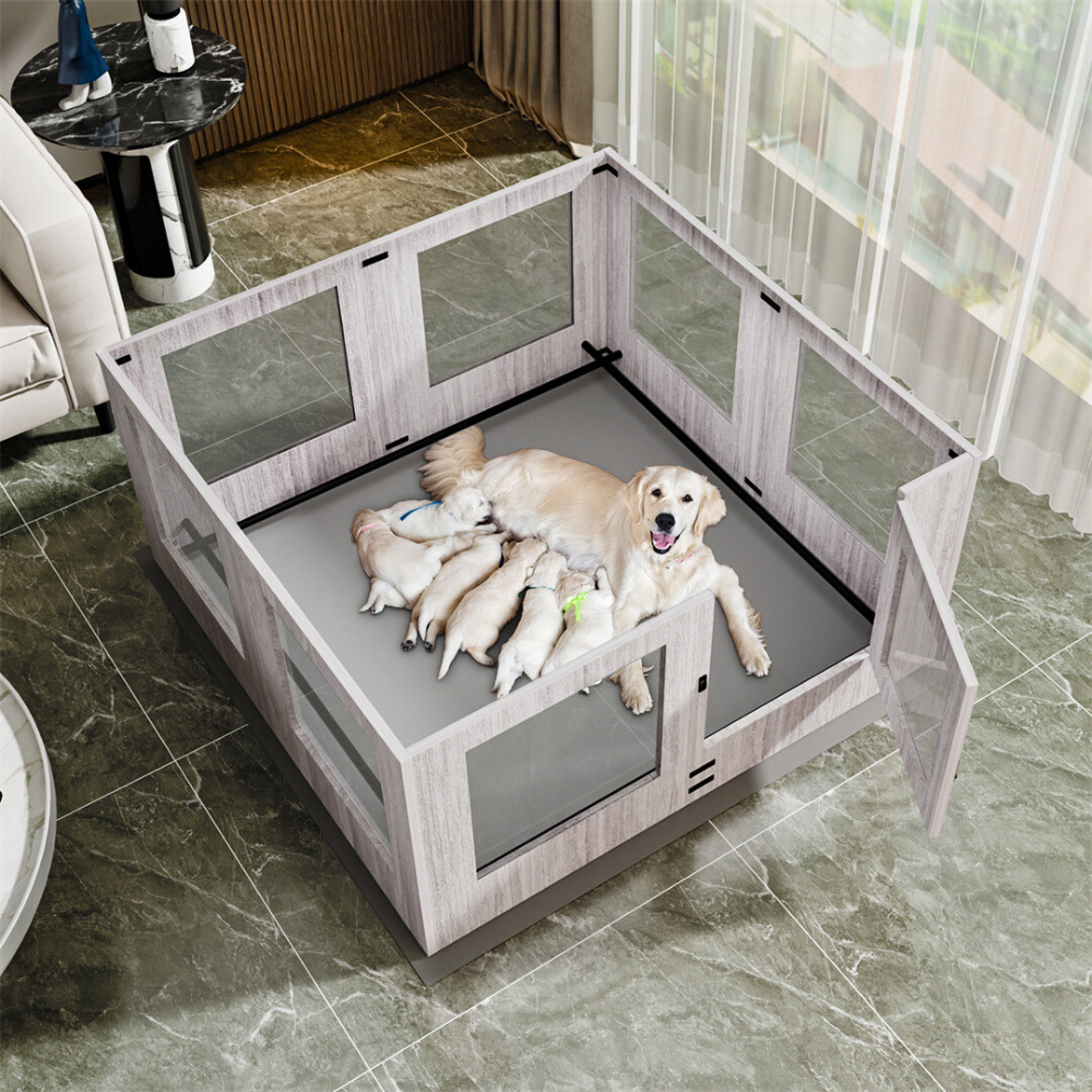 Premium Pet Whelping Box with Waterproof Fertility Pad