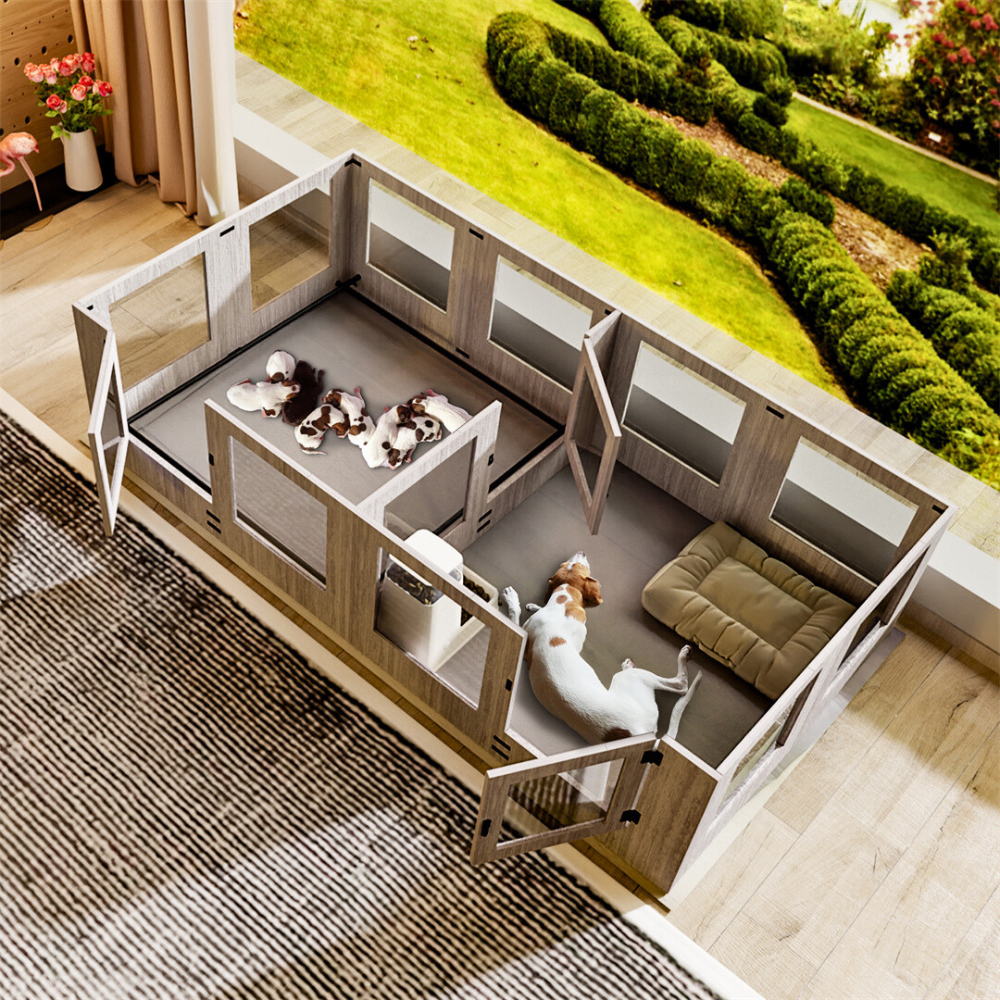 Premium Pet Whelping Box with Waterproof Fertility Pad