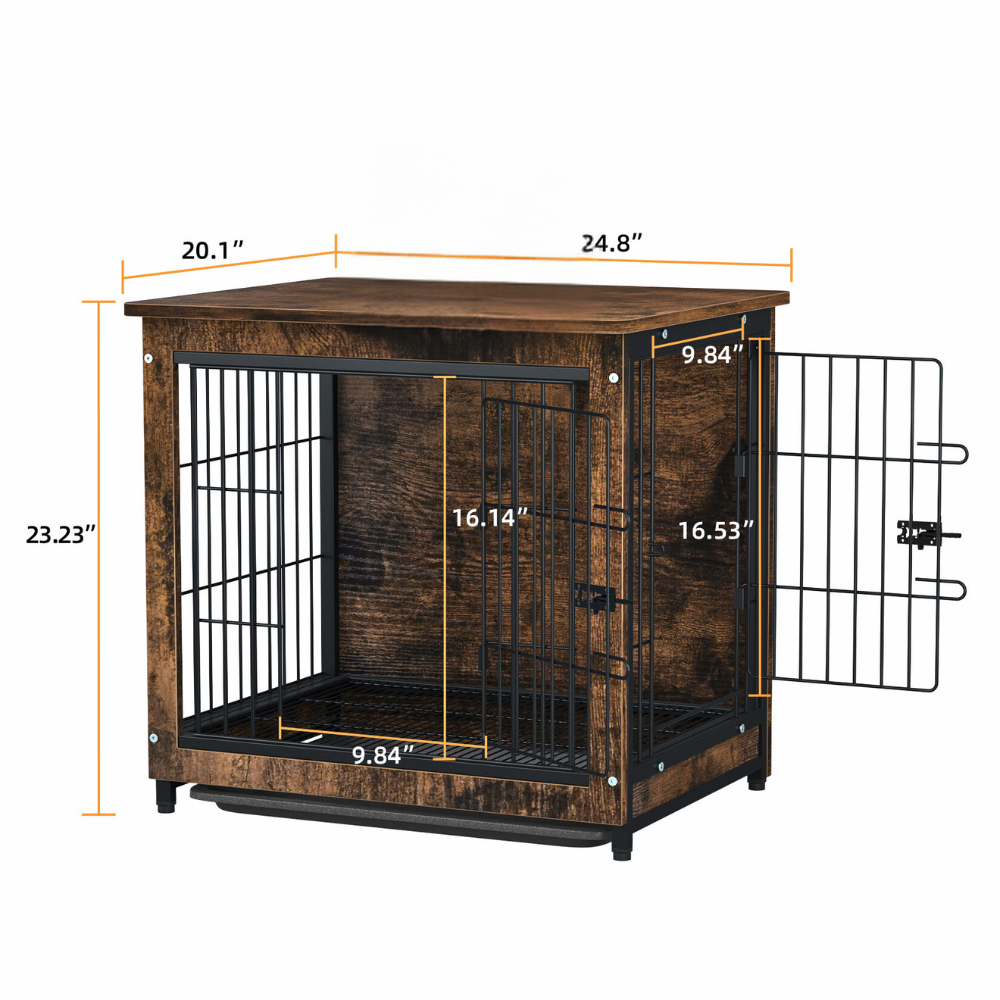 Wooden Pet Kennel Crate with Tabletop – Spacious Indoor Furniture for Medium to Large Dogs