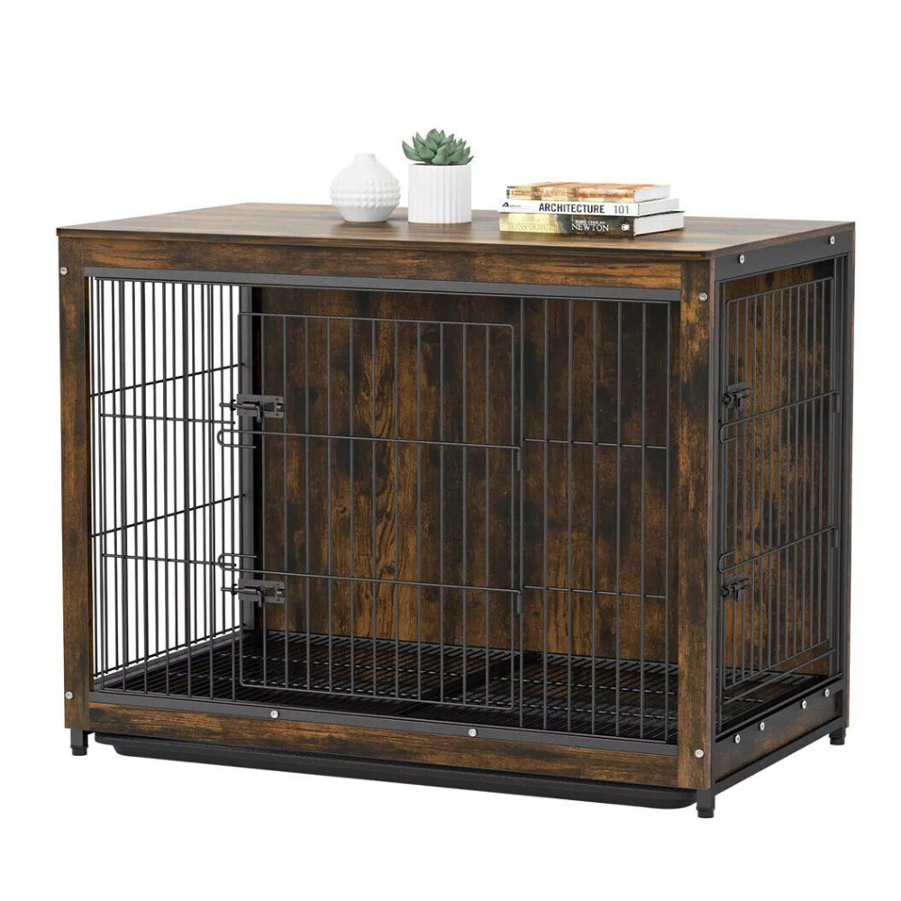 Wooden Pet Kennel Crate with Tabletop – Spacious Indoor Furniture for Medium to Large Dogs