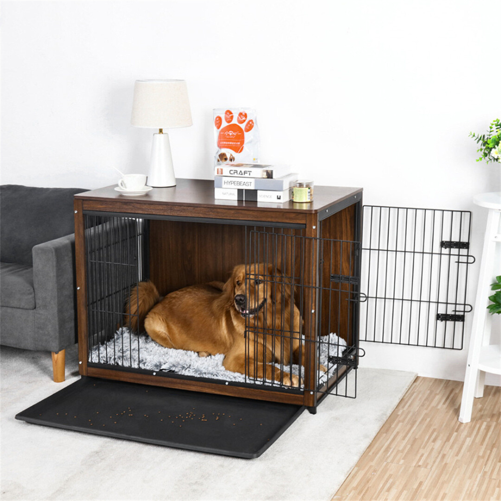 Stylish High-end Wooden Dog Crate End Table Kennel